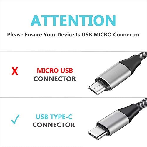 [2 Pack-10ft] Fire7 8 10 כבל מטען USB C לטעינה חדשה של Fire HD 10, HD10 Plus, Kids Edition, Kids Pro ו-